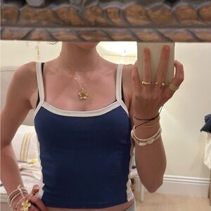 Elegant Navy and White Women's Tank Top